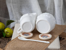 Load image into Gallery viewer, Fruitful Orchard- white sugar and creamer set w/embossed fruit pattern