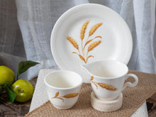 Load image into Gallery viewer, Golden Wheat- Homer Laughlin creamer, sugar bowl and plate