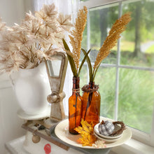 Load image into Gallery viewer, Amber Waves- amber bottles w/ironstone platter and fruit bowls