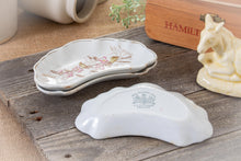 Load image into Gallery viewer, Crescent "Bone" Dishes- pink flowers