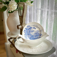 Load image into Gallery viewer, Blue Skies- chunky ironstone gravy boat w/ Countryside Wedgwood