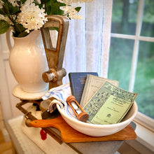 Load image into Gallery viewer, Well-Timed- Carr China ironstone bowl with vintage school books