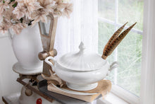 Load image into Gallery viewer, Touches of Autumn- Diamondstone tureen paired w/underplate, feathers, and antlers