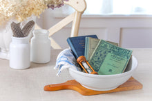 Load image into Gallery viewer, Well-Timed- Carr China ironstone bowl with vintage school books