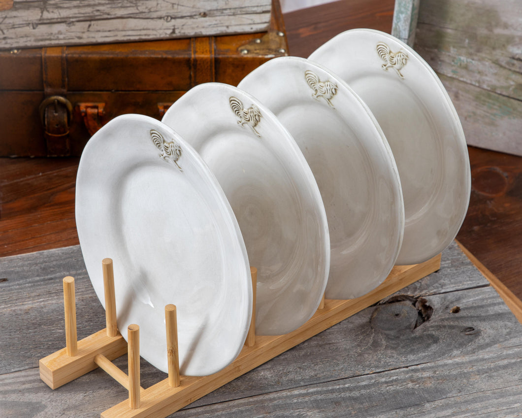 Rustic Rooster- stack of farmhouse display plates