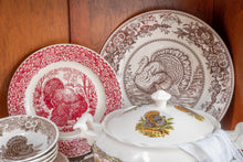 Load image into Gallery viewer, Gather at the Farm for Thanksgiving-  vintage red turkey plate
